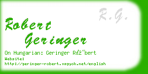 robert geringer business card